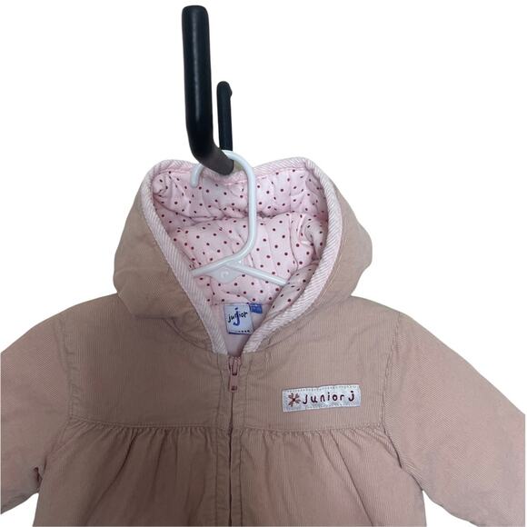 Jasper Conran Hooded Corduroy Front Zip Jacket Blush Pink Baby 6-9 Months - Picture 2 of 9